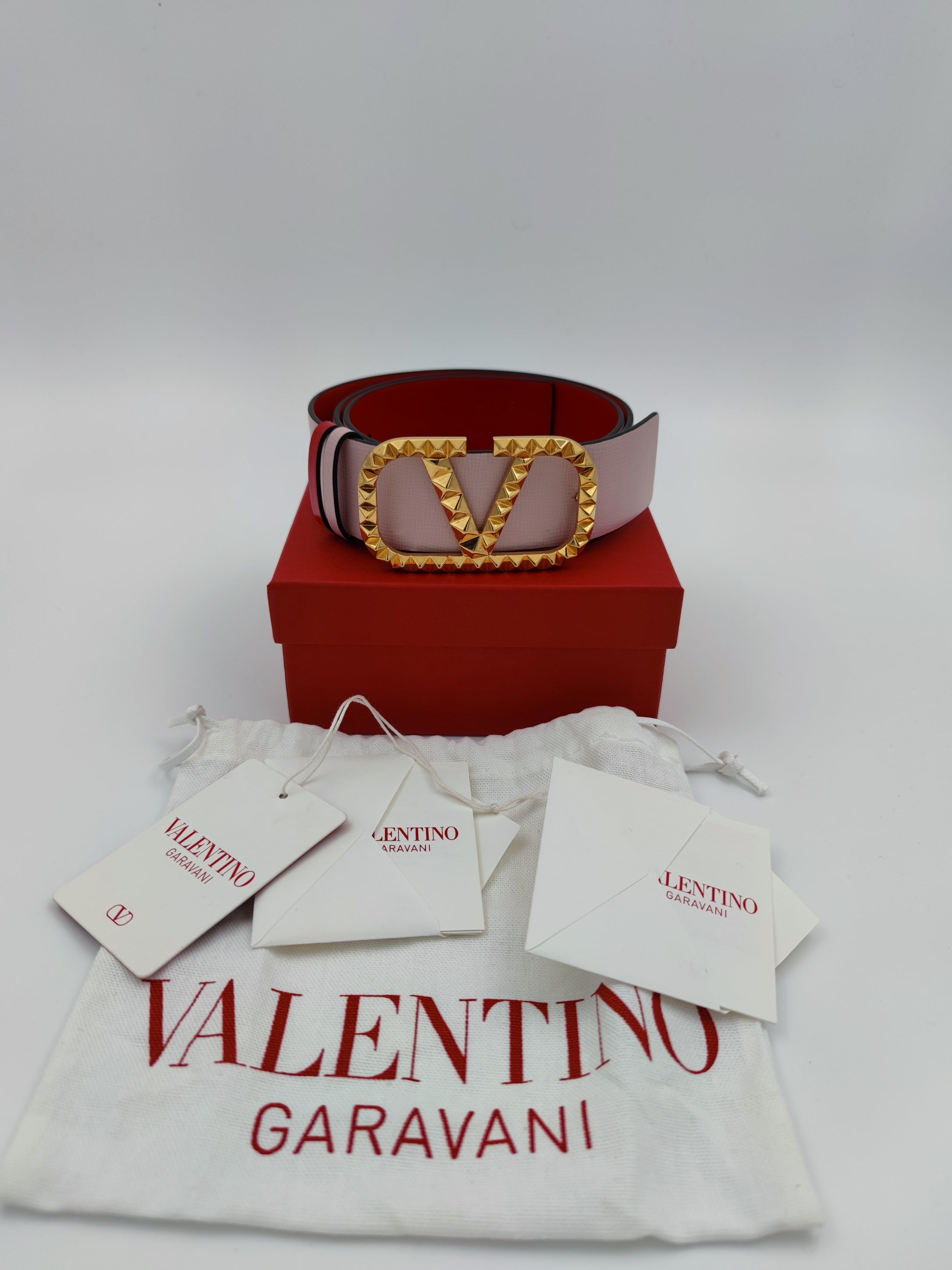 Valentino Garavani cintura reversibile rosa/rossa