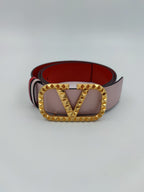 Valentino Garavani cintura reversibile rosa/rossa