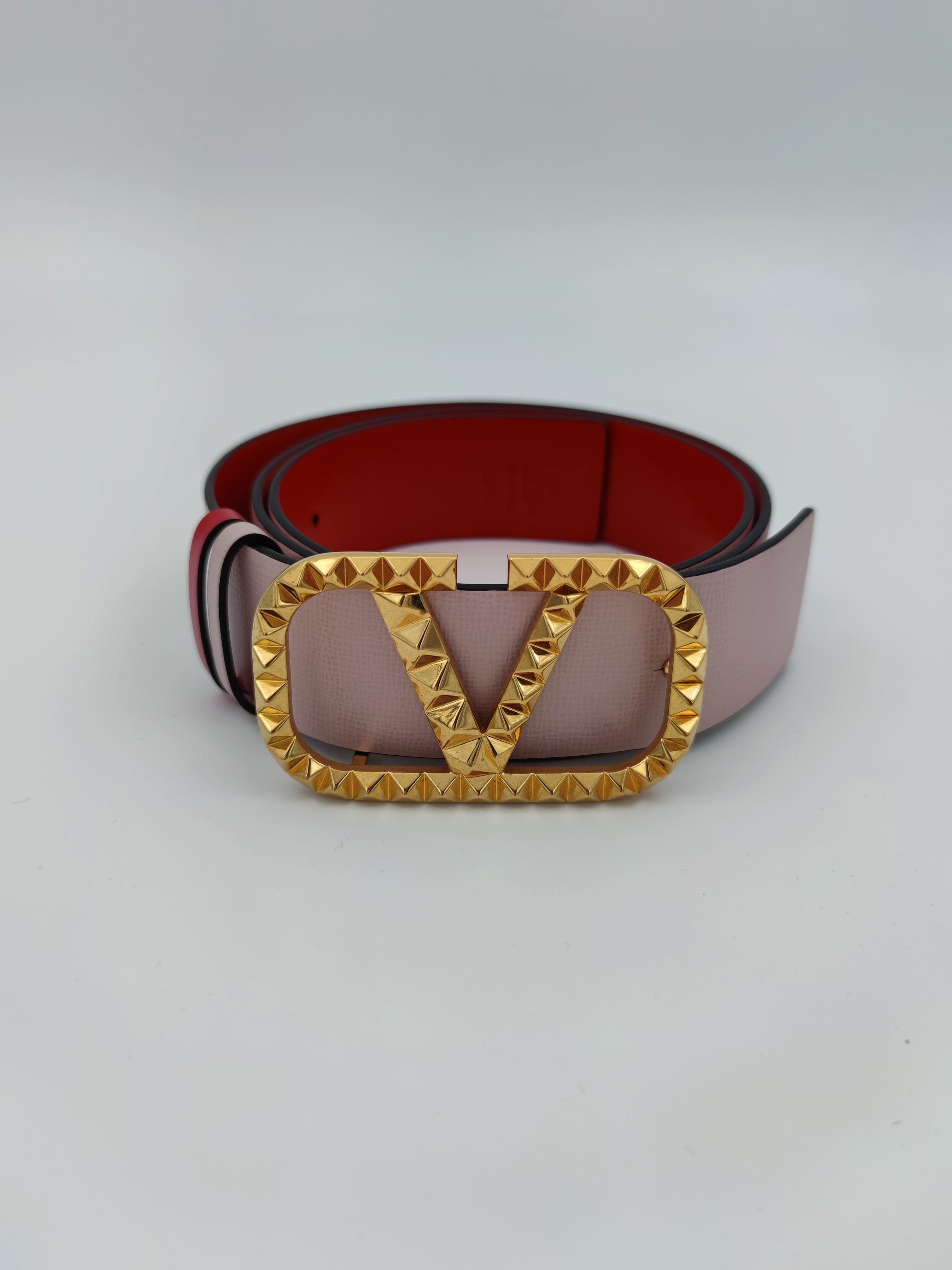 Valentino Garavani cintura reversibile rosa/rossa