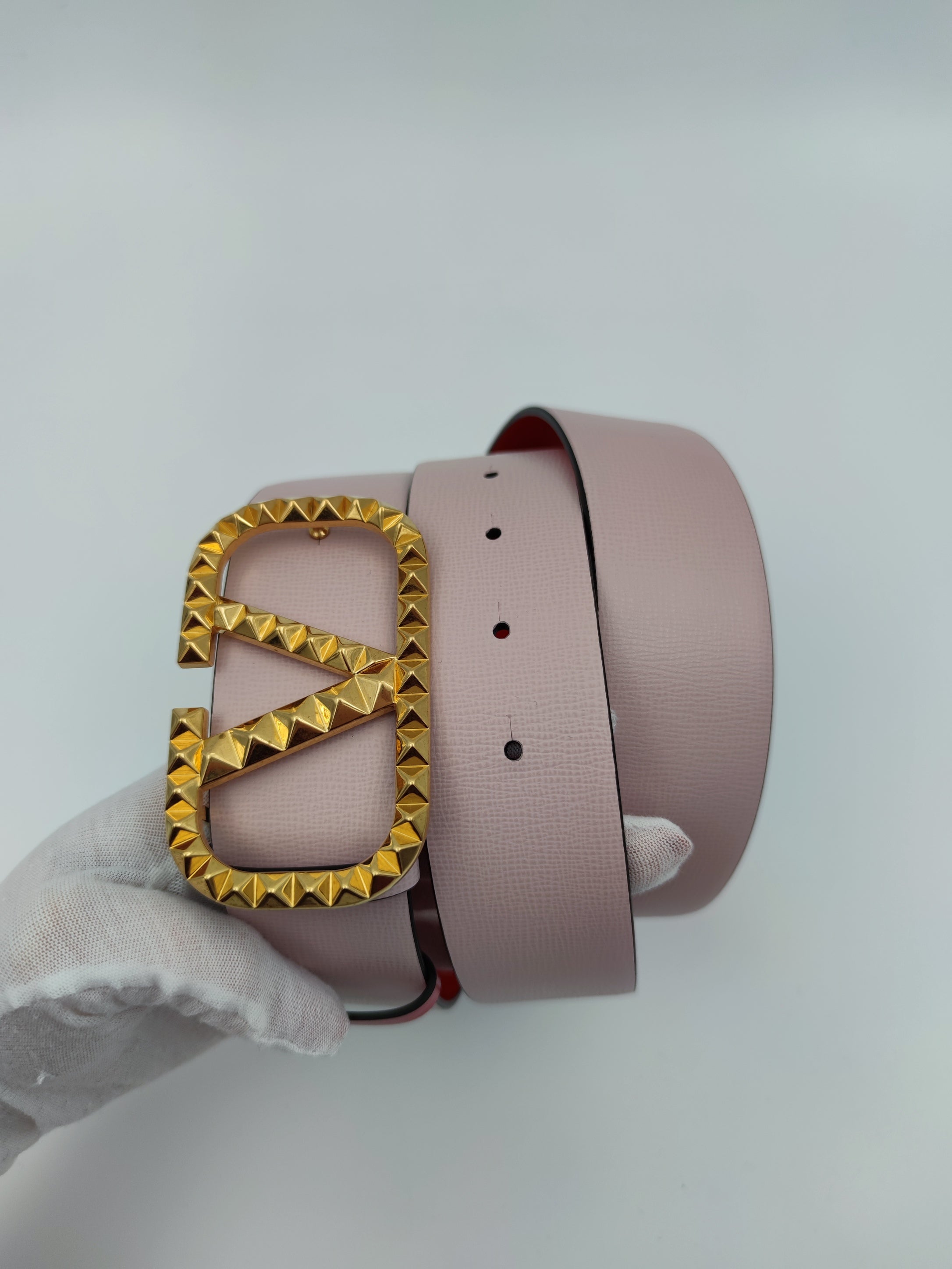 Valentino Garavani cintura reversibile rosa/rossa