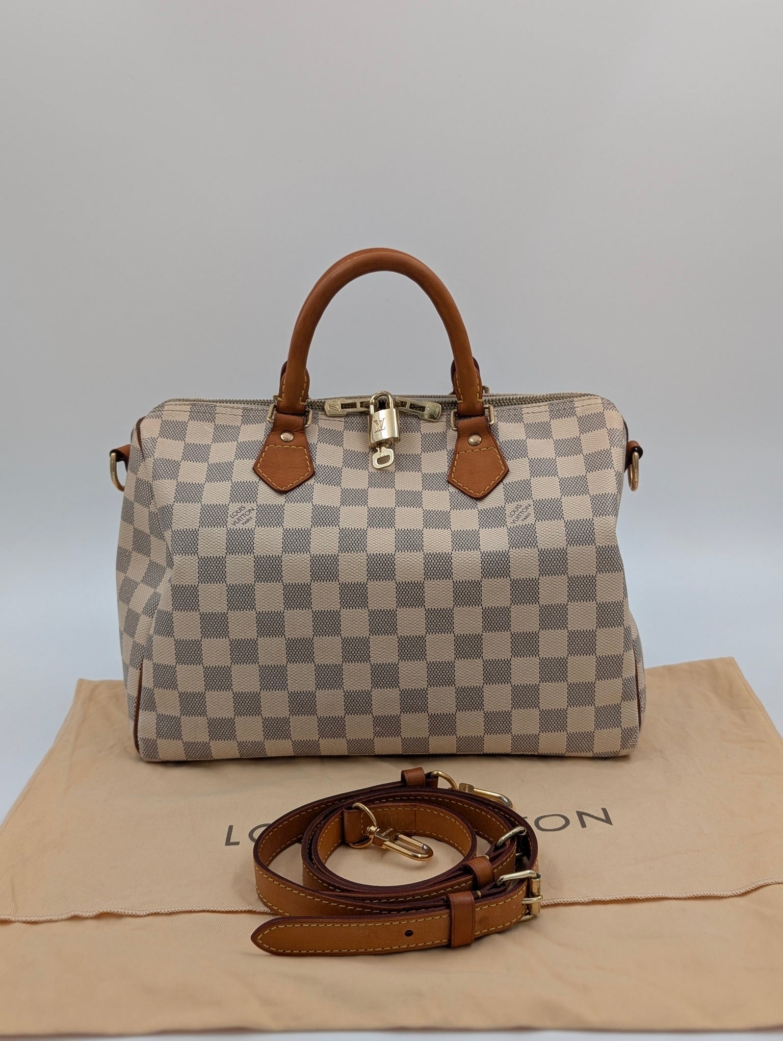 Louis Vuitton Speedy 30 tela Damier Azur Bandoulière