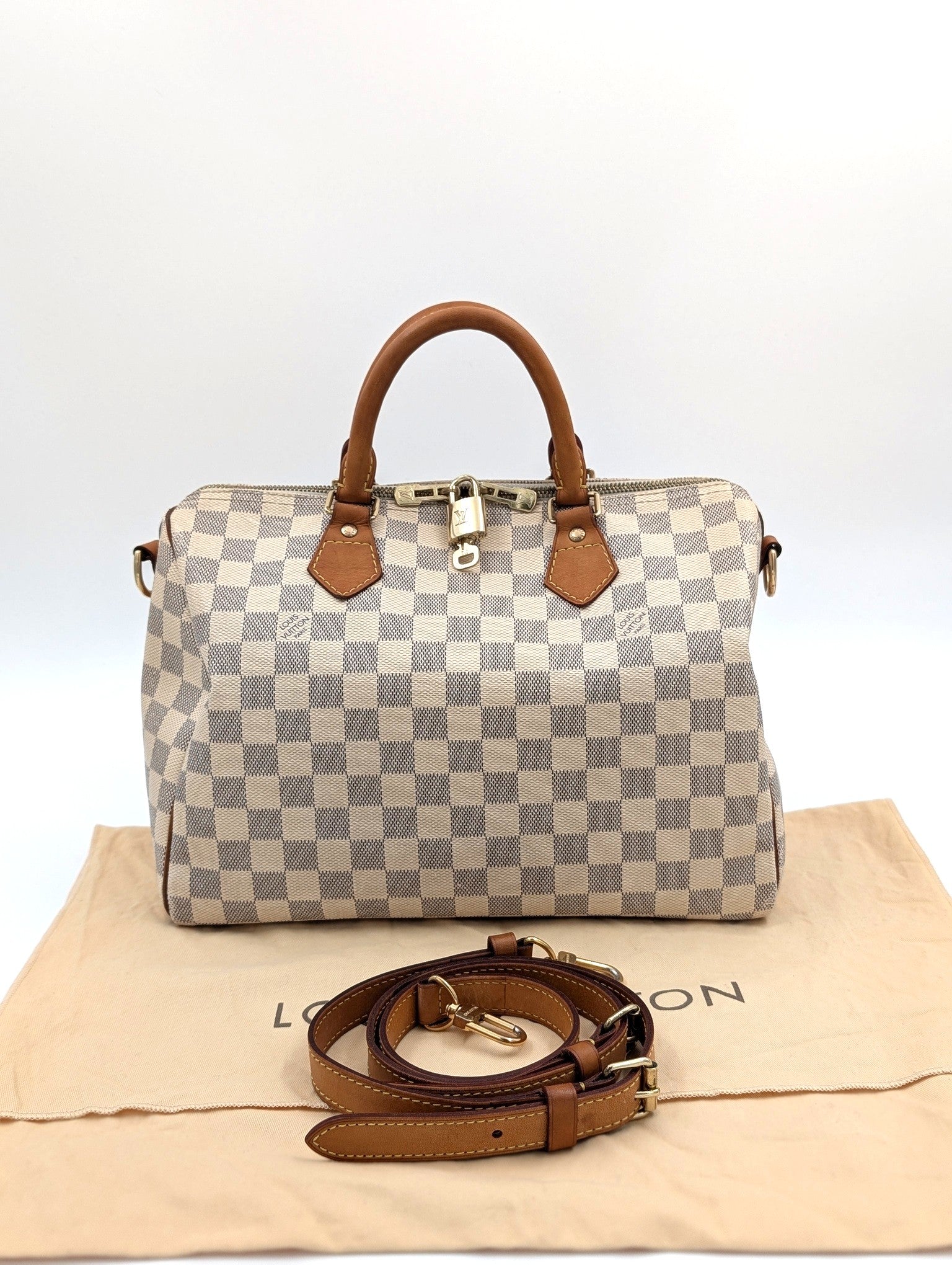 Louis Vuitton Speedy 30 tela Damier Azur Bandoulière