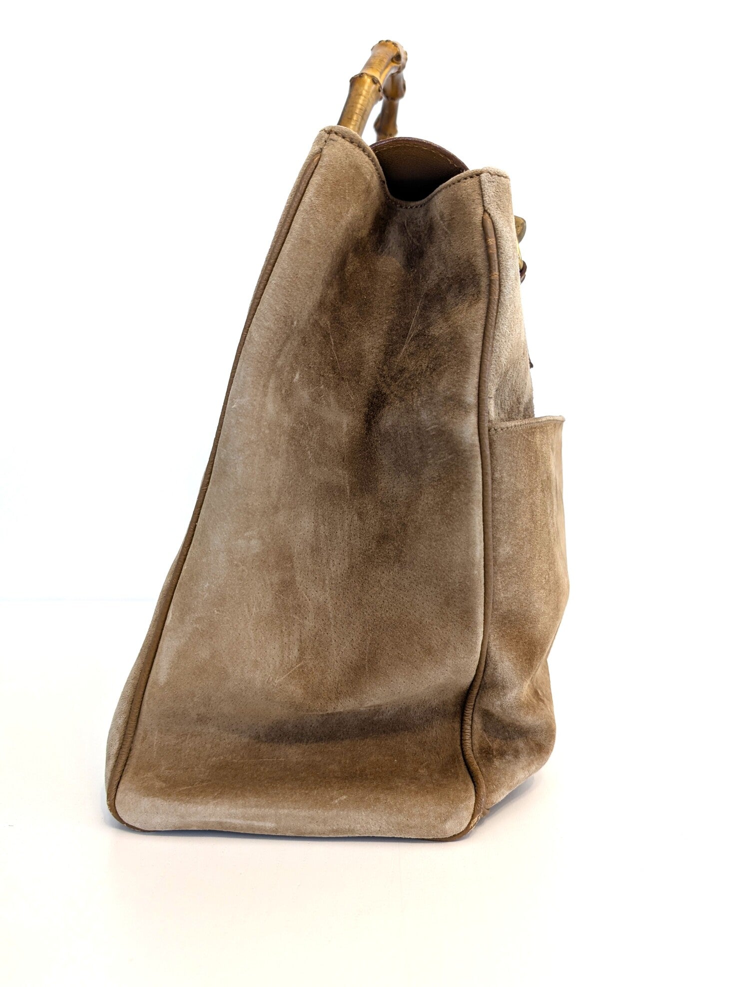 Gucci Bamboo tote camoscio beige