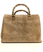 Gucci Bamboo tote camoscio beige
