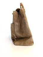 Gucci Bamboo tote camoscio beige
