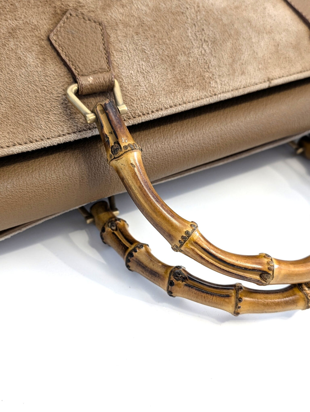 Gucci Bamboo tote camoscio beige