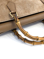 Gucci Bamboo tote camoscio beige