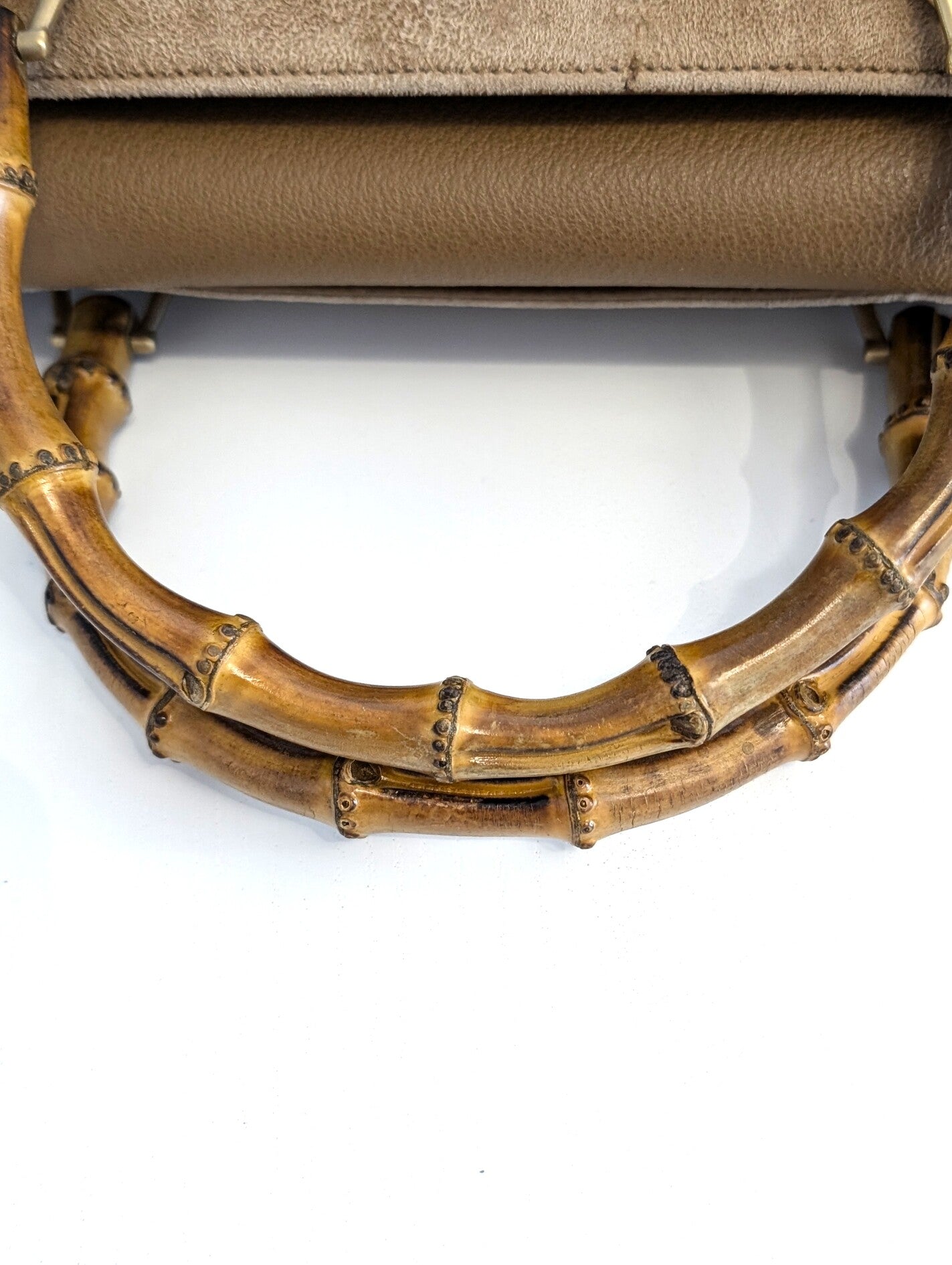 Gucci Bamboo tote camoscio beige