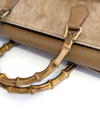Gucci Bamboo tote camoscio beige