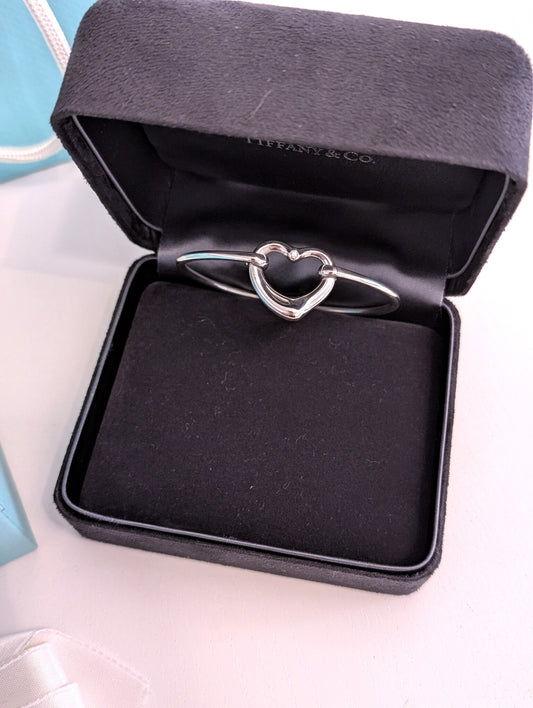Tiffany Elsa Peretti Open Heart Diamond Bracelet