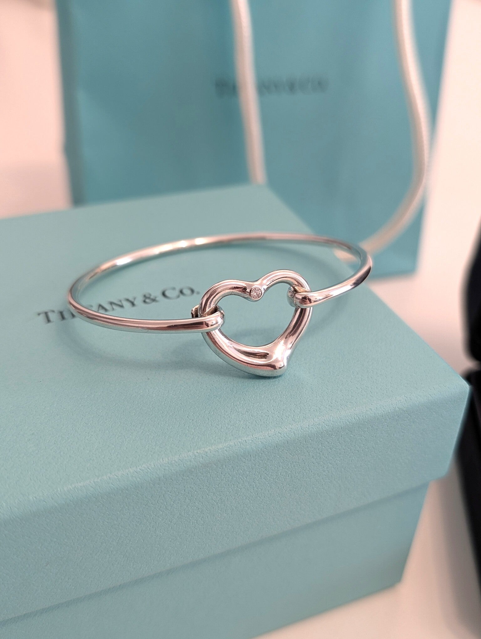 Bracciale Tiffany Open Heart con diamante Elsa Peretti