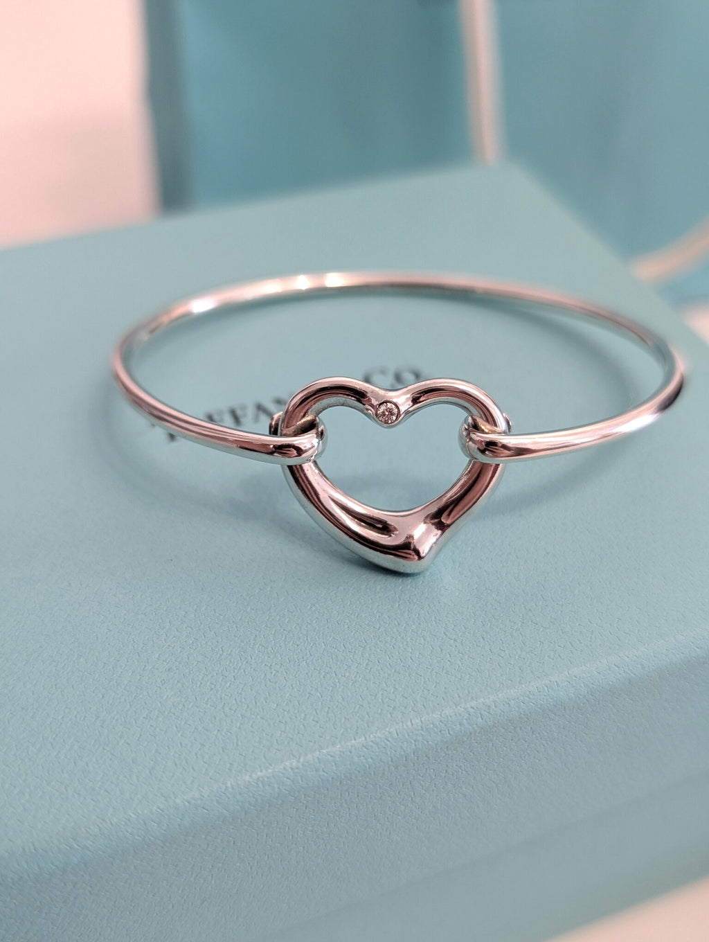 Bracciale Tiffany Open Heart con diamante Elsa Peretti