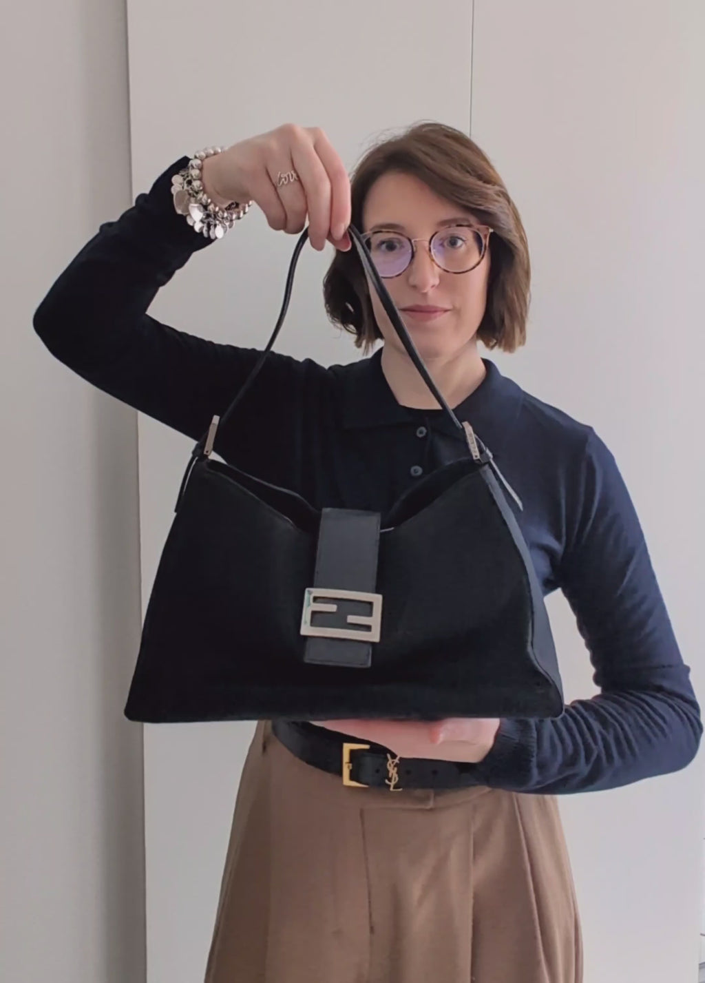 Fendi Baguette tela nera